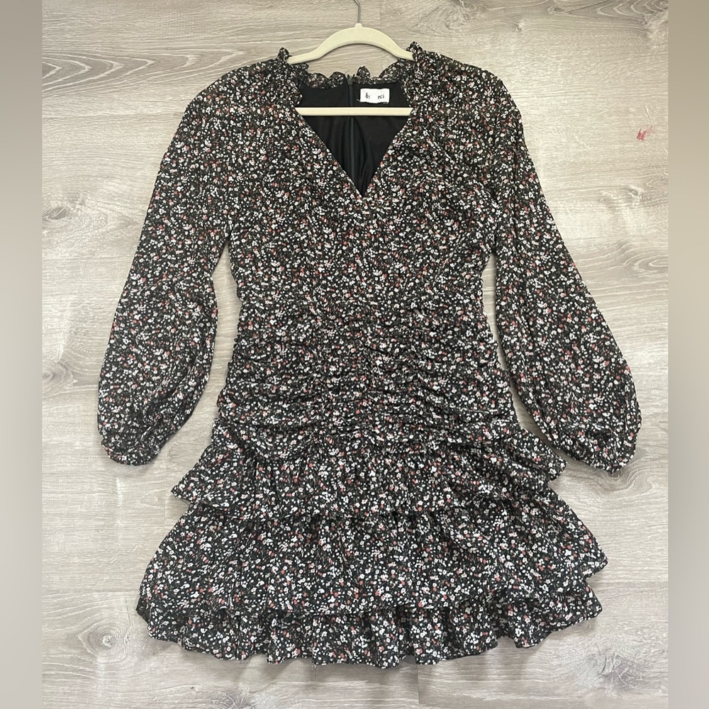 &merci Boutique Floral Long Sleeve Dress Size Small
